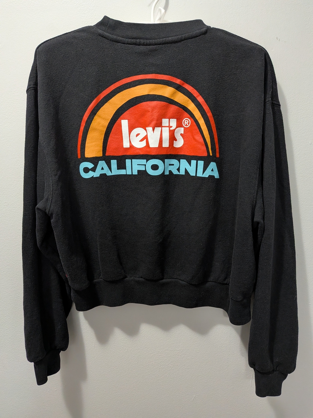 Levi's Preppy Rainbow Sweater Black Baggy Fit XS